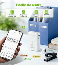 Carica l'immagine nel visualizzatore di Gallery, ORGBRO X1 Etichettatrice Portatile Bluetooth Stampante Etichette Adesive