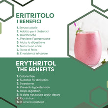 Carica l'immagine nel visualizzatore di Gallery, ERBOTECH Eritritolo BIO in Polvere, Busta da 1 Kg, Sostituto Biologico Naturale dello Zucchero con Zero Calorie, Adatto per Diabetici, Vegan, Senza Conservanti e Coloranti