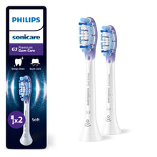 Carica l'immagine nel visualizzatore di Gallery, PHILIPS Sonicare G3 Premium Gum Care, testine di ricambio originali, bianco, confezione da 2, HX9052/87, Nuovo, 2 Testin