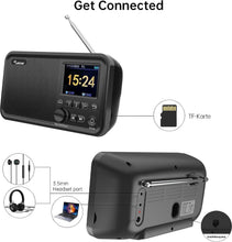 Carica l'immagine nel visualizzatore di Gallery, LEICKE DAB Radio Portatile con Bluetooth, Radio Digitale DAB+/FM Ricaricabile, Batteria da 2000 mAh, Display a Colori da 2,4", Connessione MicroSD/TF/AUX, Funzioni di Allarme, Impostazione EQ