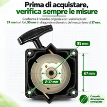 Carica l'immagine nel visualizzatore di Gallery, Topolenashop Avviamento a Strappo per Decespugliatore 33CC 43CC 52CC – Starter Autoavvolgente con Carter, Corda e Manico