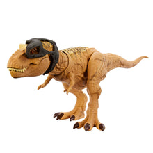 Carica l'immagine nel visualizzatore di Gallery, Mattel Jurassic World - T-Rex Caccia e Divora, dinosauro action figure con azione d'attacco doppio morso, suoni e attrezzatura di tracciamento, giocattolo per bambini, 4+ anni, HNT62