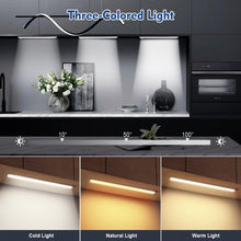 Carica l'immagine nel visualizzatore di Gallery, AiQInu Luce Armadio 66 LED con Sensore Movimento, USB Ricaricabile Led Sottopensile,20cm Dimmerabile Lampada Armadio con