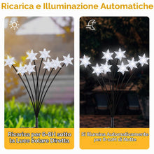 Carica l'immagine nel visualizzatore di Gallery, Luci Natalizie Solari, 4 Pezzi Luci Solari da Giardino 32LED Fiocchi di neve Lucciole Luci di Natale Esterno, Addobbi Na