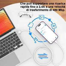 Carica l&#39;immagine nel visualizzatore di Gallery, Cavo For IPhone Originale Per Apple Certificato MFi,Cavetto USB Lightning Ricarica 2Pezzi 1M+2M Per iPhone 14/13/12/11/Pro/Pro Max/Min/XR/XS/X 8/7/6s/6/5/Plus/SE/SE 2/iPad Mini 4 caricatore cavi
