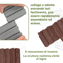 Carica l'immagine nel visualizzatore di Gallery, GARDENIX Bordo per aiuole, 2,3 m, effetto legno (marrone)