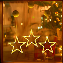 Carica l'immagine nel visualizzatore di Gallery, Anmossi LED Luci di Natale,3 Pezzi Tenda Luci Natalizie a Batteria,10 LED Tenda Luminosa con Stelle,Bianco Caldo,Timer,Luci Natale Decorativa per Natale,Finestra,Matrimoni,Feste