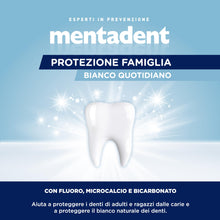 Carica l'immagine nel visualizzatore di Gallery, Mentadent Dentifricio Protezione Famiglia Bianco Quotidiano- 4x75gr