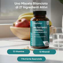 Carica l'immagine nel visualizzatore di Gallery, Multivitaminico Completo in 400 Micro Compresse Vegane (per +1 Anno)