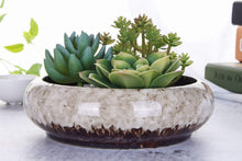 Carica l'immagine nel visualizzatore di Gallery, VanEnjoy, Vaso rotondo in ceramica smaltata per piante grasse, 18,5 cm, con foro di drenaggio, vaso per bonsai, decorazi