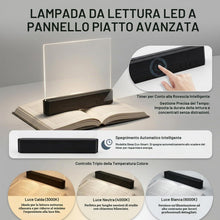 Carica l'immagine nel visualizzatore di Gallery, Lampada Libro Piatta LED Ricaricabile USB-C, Luce per Libri con 3 Colori e Luminosità Regolabile, Lampada da Lettura con