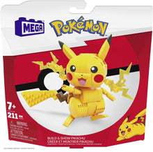 Carica l'immagine nel visualizzatore di Gallery, Mega Pokémon - Pikachu, Personaggio da Costruire con 211 mattoncini, Alto 10+ cm e con Dettagli Elettro sulle guance, da Collezionare ed esporre, Giocattolo per Bambini, 7+ Anni, GMD31