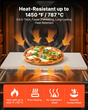 Carica l'immagine nel visualizzatore di Gallery, VEVOR Pietra per Pizza, Pietra da Forno per Pizza Rettangolare in Cordierite da 406 x 355 x 15 mm, con Raschietto, Cordi
