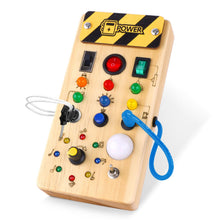 Carica l'immagine nel visualizzatore di Gallery, Giochi Bambini 1 anno Busy Board Montessori Gioco Bambino Regalo Bambino 1 2 3 anni Lavagna Montessori Sensoriale con Interruttore Luminoso a Led in Legno Attività Educative Giocattoli Da Viaggio