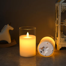 Carica l'immagine nel visualizzatore di Gallery, Lonkenn 2 pezzi Candele LED Ricaricabili, Fiamma Tremolante Candela LED con Bianco Vetro, Ricaricabili Candela con Telec