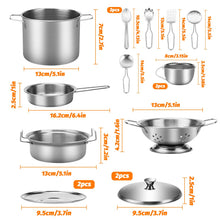 Carica l'immagine nel visualizzatore di Gallery, Auauraintt 17 Pezzi Accessori da Cucina Per Bambini, Set Cucina Bambini