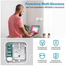 Carica l'immagine nel visualizzatore di Gallery, Adattatore Schuko Presa Italiana, Presa Salvaspazio con 16A, Spina Italiana, Adattatore Multipresa Elettrica da Muro con