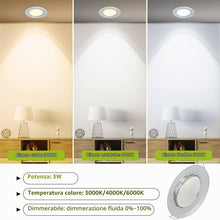 Carica l'immagine nel visualizzatore di Gallery, Faretti LED da Incasso per Cartongesso 230V 3W | Foro 55mm | Faretti da Incasso 3000K Luce Bianco caldo | Set di 3 pezzi