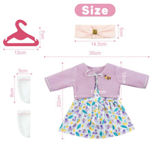 Carica l'immagine nel visualizzatore di Gallery, Aolso Vestiti per Bambole per New Born Baby Doll, Abito per Bambolotti 35-45CM, Vestito Stampa con Cappello, Regali per 
