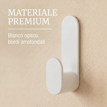 Carica l'immagine nel visualizzatore di Gallery, DEKAZIA® Set 4 Ganci Adesivi Bianchi da Parete Senza Fori, Extra Forti