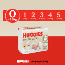 Carica l'immagine nel visualizzatore di Gallery, Huggies Pannolini Extra Care Bebè, Taglia 0 (<3,5 Kg)
