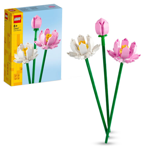 LEGO Fiori di Loto, Set Fiori Finti da Costruire per Bambine e Bambini da 8 Anni, Bouquet da Esporre come Decorazione di Casa, Idea Regalo per San Valentino, per Lei o Lui, Donna o Uomo 40647