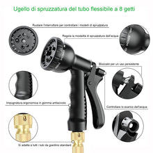 Carica l'immagine nel visualizzatore di Gallery, Tubo da giardino estensibile da 15M (5M*3), ugello a spruzzo a 8 funzioni, tubo interno con anima in lattice migliorata 