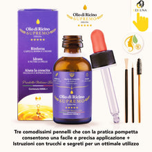 Carica l&#39;immagine nel visualizzatore di Gallery, OLIO DI RICINO PURISSIMO, Uso Cosmetico, Pressato a Freddo Stimola la Crescita di Ciglia, Sopracciglia, Barba e Capelli, Rinforzante Per le Unghie, Ideale per la Pelle - 100ml