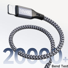 Carica l&#39;immagine nel visualizzatore di Gallery, RAVIAD Cavo USB C a Lightning 1M [Certificato MFi] Cavo iPhone USB Tipo C in Nylon Carica Rapida Caricatore per iPhone 14/13/13 Pro/13 Pro Max/12 Mini/11 Pro/11 Pro Max/11/SE 2020/XR/XS/X/8/8 Plus