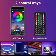 Carica l'immagine nel visualizzatore di Gallery, Enteenly Striscia LED TV 3 m, Striscia luminosa LED Retroilluminazione TV 40-65in, 5050 RGB USB con Telecomando Multicolore FAI DA TE Ritmo Musicale Striscia LED Controllato da APP per HDTV Monitor