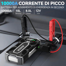 Carica l'immagine nel visualizzatore di Gallery, ACEZUK Avviatore Batteria Auto, 10.000A 33000mAh Avviatore di Emergenza per Auto/Moto