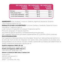 Carica l'immagine nel visualizzatore di Gallery, Swisse Omega 3 Concentrato 60 capsule molli 1800 mg di Olio di Pesce,648mg EPA e 432mg DHA per porzione, Certificato 5* 