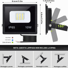 Carica l'immagine nel visualizzatore di Gallery, YIQIBRO Faretto LED da Esterno 10W, 2 Pezzi 1000LM Super Luminoso Faro LED 6500K Blanc Fredda, Impermeabile IP65 Faretti