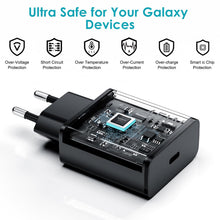Carica l'immagine nel visualizzatore di Gallery, Caricatore rapido USB C da 45 W con cavo di tipo C da 2 m per Samsung Galaxy S25, S24+, S24 Ultra, S23+, S23 Ultra, S22,