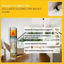 Carica l'immagine nel visualizzatore di Gallery, SIKA - Silicone sanitari per Bagni e Cucine - SikaSeal-175 - Bianco - 300ml