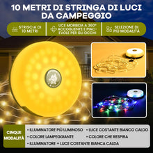Carica l'immagine nel visualizzatore di Gallery, JONRRYIN Stringa di Luci da Campeggio, 10M Catena Luminosa da Campeggio Portatile, Stringa Luminosa Portatile con 8 Modalità di Illuminazione, Lampada da campeggio Ricaricabile per Esterni, Feste