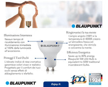 Carica l'immagine nel visualizzatore di Gallery, BLAUPUNKT GU10 riflettore 5W 500lm 4000K Bianco Neutro, Confezione da 4