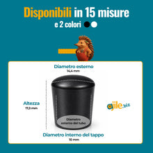 Carica l'immagine nel visualizzatore di Gallery, Ajile - 24 Piedini Per Mobili e Sedie 10 mm - Gommini Rotondi in Gomma Termoplastica Flessibile Nero da Calzare su Tubo 