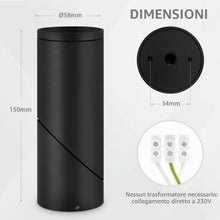 Carica l'immagine nel visualizzatore di Gallery, KYOTECH Nero Faretto da Parete o Soffitto Orientabile, Attacco GU10 per Lampadina, Plafoniera, Lampada da Soffitto per I