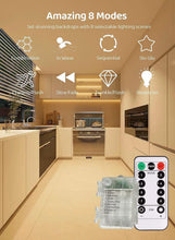 Carica l'immagine nel visualizzatore di Gallery, Gaoxun Striscia LED a Batteria 5m, 150 LEDs Flessibile Luci LED a Batteria Autoadesiva con Telecomando, Dimmerabile, 8 M