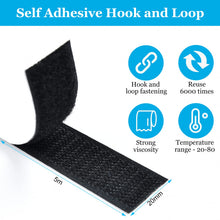 Carica l'immagine nel visualizzatore di Gallery, AiQInu Feltro Adesivo Forte Biadesivo,5M Sistema Di Fissaggio Hook &amp; Loop,20mm Larghezza Adesivo Forte Offre Una Semplice Alternativa A Bottoni Automatici,Ganci,Bulloni,Cerniere E Altro Ancora