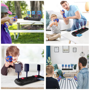 Tiro Bersaglio Elettrico con Pistola Giocattolo, Bersaglio Digitale per Nerf, 20 Proiettili,Giochi di Tiro Bambini 3 4 5 6 7 8 9 10 anni Gioco Interno Esterno Regalo Compleanno Natale Ragazzo Bimbo