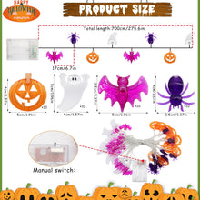 Carica l'immagine nel visualizzatore di Gallery, Catena luminosa da 7 m, per Halloween, 40 LED, catena luminosa con timer, decorazione di Halloween, decorazione per este