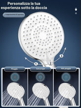 Carica l'immagine nel visualizzatore di Gallery, YEAUPE PRO Soffione Doccia Con Tubo 1.6M 3 Tipi Di Getto Bianco cromato