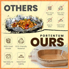 Carica l&#39;immagine nel visualizzatore di Gallery, PORTENTUM Carta forno per friggitrice ad aria 100 pezzi Food-Grade BPA Free 20 x 20 x 4,5 cm Carta Air Fryer Quadrata - Ideale per una cottura sana