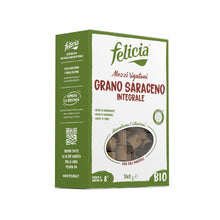 Carica l&#39;immagine nel visualizzatore di Gallery, Felicia, Mezzi Rigatoni di Grano Saraceno Integrale, Ricca di Magnesio, Ricca di Manganese, Fornte di Fibre, Senza Glutine, Bio, Vegan, Gusto Deciso, Confezione da 340 g
