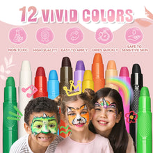 Carica l&#39;immagine nel visualizzatore di Gallery, Truccabimbi, 12 Body Painting Colori, Face Painting Bambini, Trucchi Truccabimbi, Colori per Pancia Gravidanza Sicuro, per Carnevale e Cosplay, Face Paint Lavabili, Per Bambini per Natale Halloween