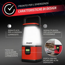 Carica l'immagine nel visualizzatore di Gallery, Energizer Lampada Campeggio LED 360 PRO, IPX4 Resistente Acqua Luce Tenda