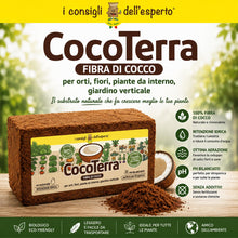 Carica l'immagine nel visualizzatore di Gallery, Cocoterra – Fibra di Cocco Naturale 650g (Espande fino a 9 litri) Substrato per Terrari, Piante, Orchidee, Bonsai