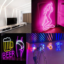 Carica l'immagine nel visualizzatore di Gallery, Balabaxer Striscia luminosa blu al neon, 16.4ft/5m 12V DC 600 SMD2835 LED impermeabile, per la decorazione interna ed esterna (senza azionamento)